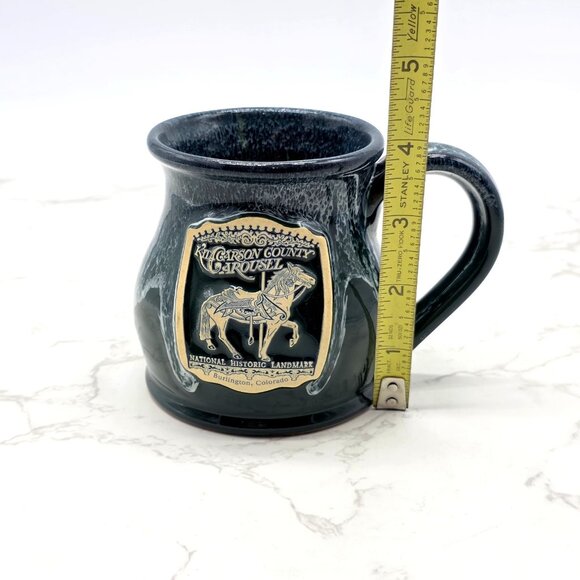 Deneen Pottery Mug Kit Carson County Carousel Horse Colorado Green Drip USA New - Picture 6 of 7